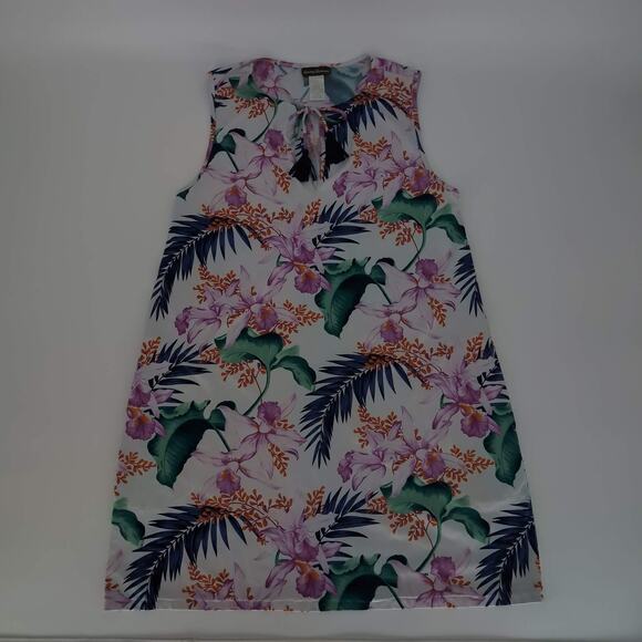 Tommy Bahama Orchid Canopy Swim Mini Dress w Pockets Tropical Print- Size M -GUC - Picture 13 of 14